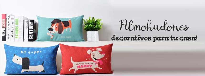 almohadones decorativos con perros gatos animales para la casa
