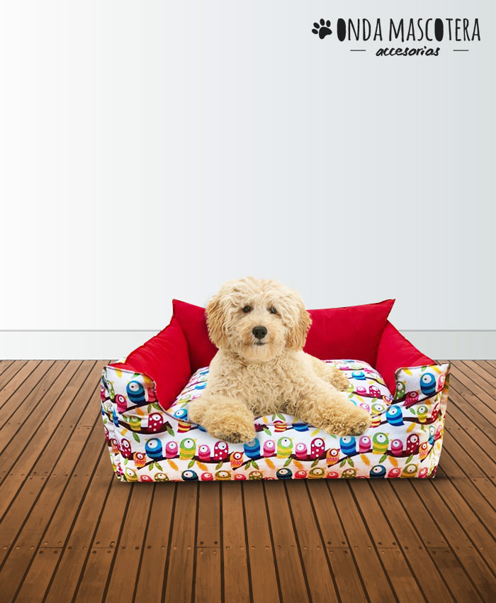 cama estampada reversible con almohadon descanso para mascotas perros y gatos