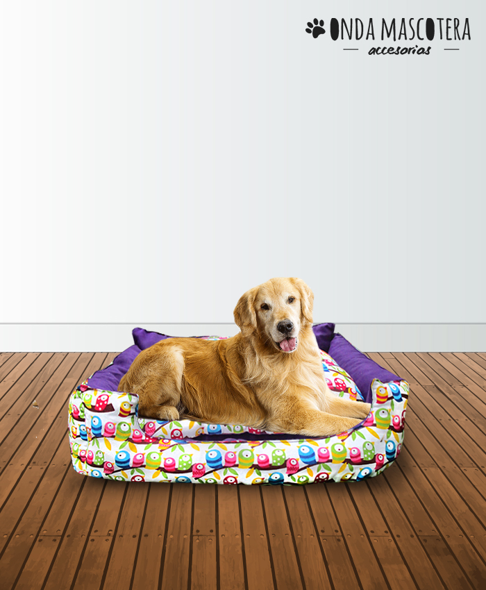 cama estampada reversible con almohadon descanso para mascotas perros y gatos