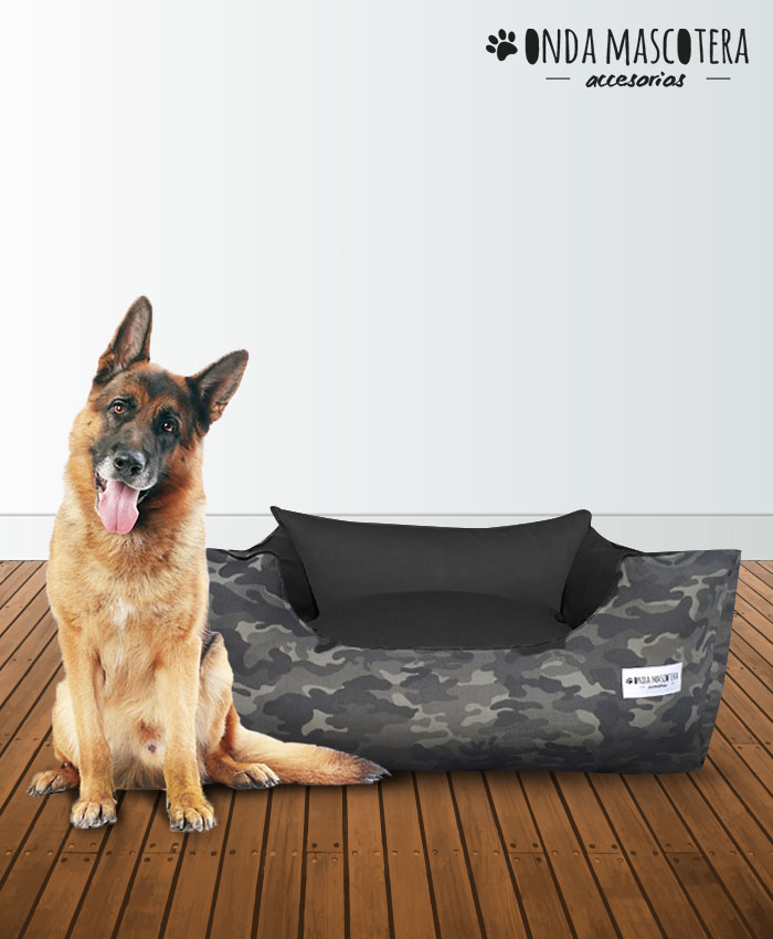  Cama sillon reversible y extensible  mascotas perros y gatos militar camuflado reversible