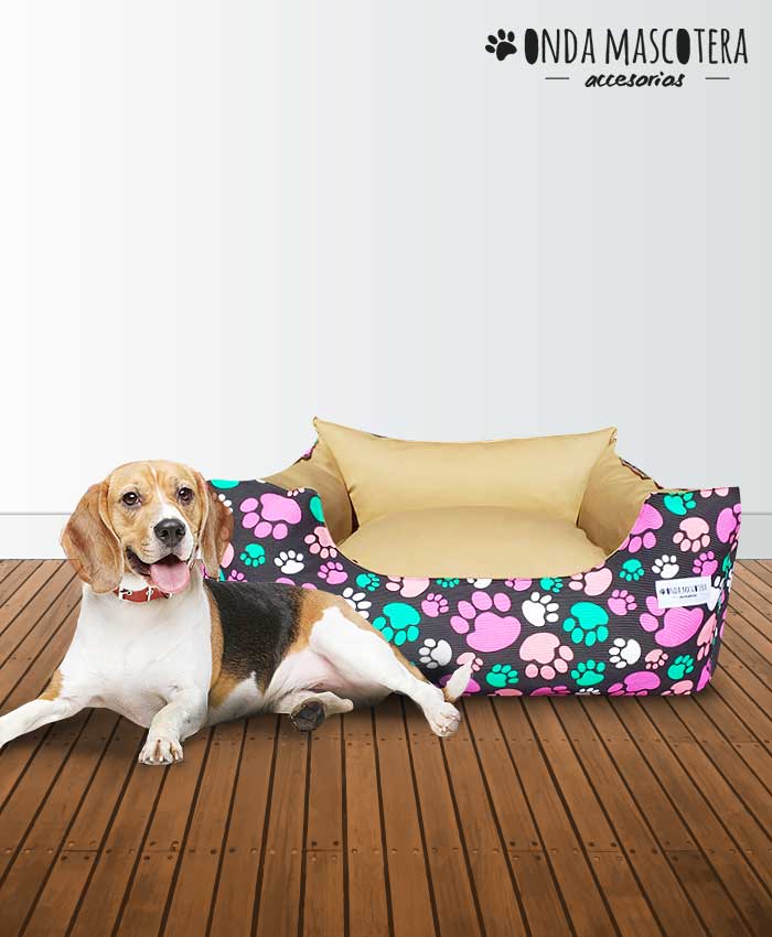 camita para perros beagle patitas coloridas mascotas