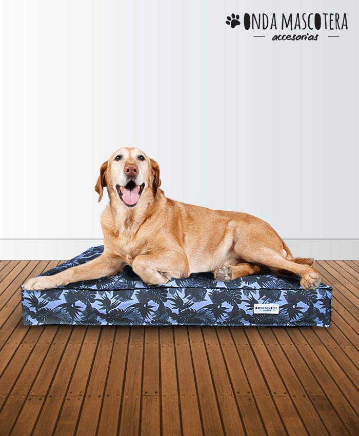 Almohadon hawaii estampado veraniego con cierre y funda combinado para perros y gatos onda mascotera colchon impermeable