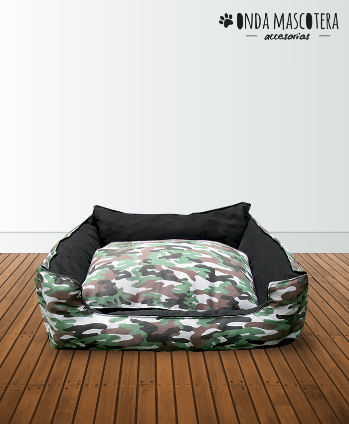  Cama sillon reversible y extensible camuflado militar mascotas