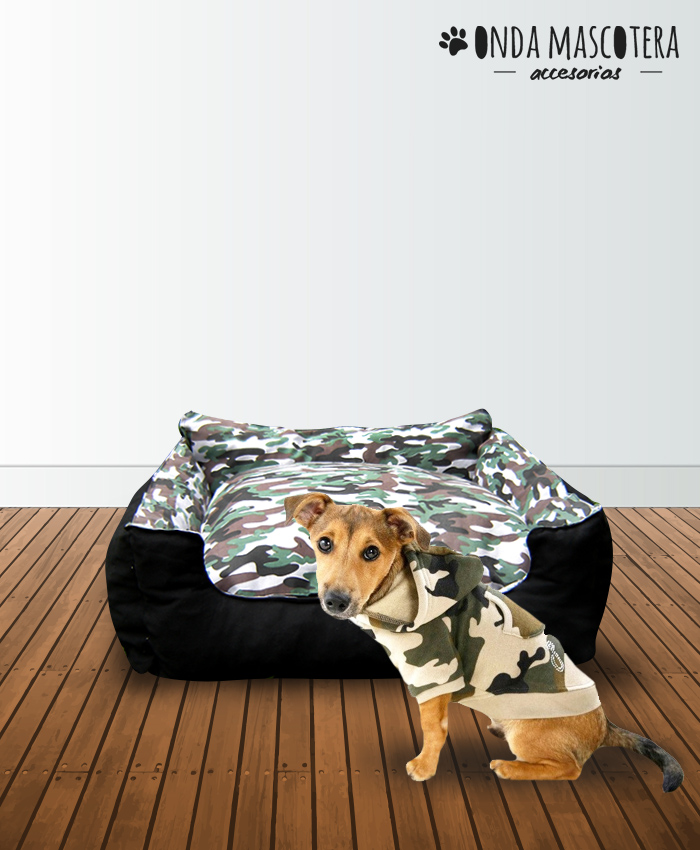 Cama sillon reversible y extensible camuflado verde Onda Mascotera 