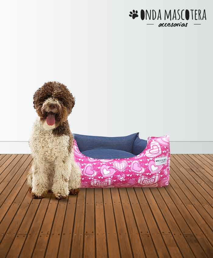 Cama reversible con corazones para perros y gatos hembra mujer  Onda Mascotera