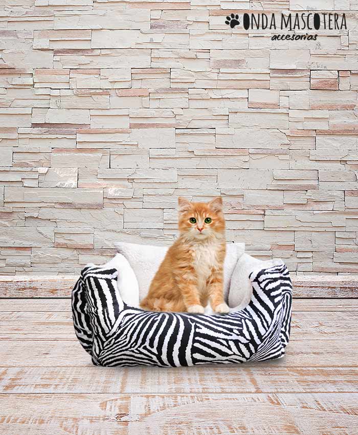 cucha para gatitos descuento estampado cebra animal print Onda Mascotera