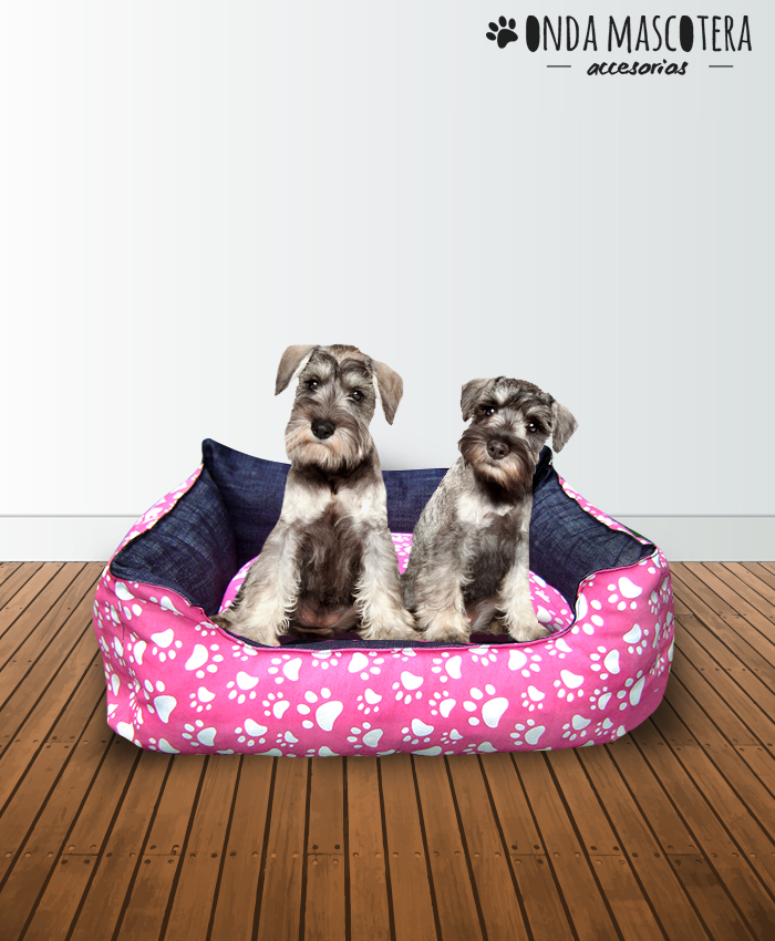 Cama sillon reversible y extensible paws Onda Mascotera amazonas arabescos de colores