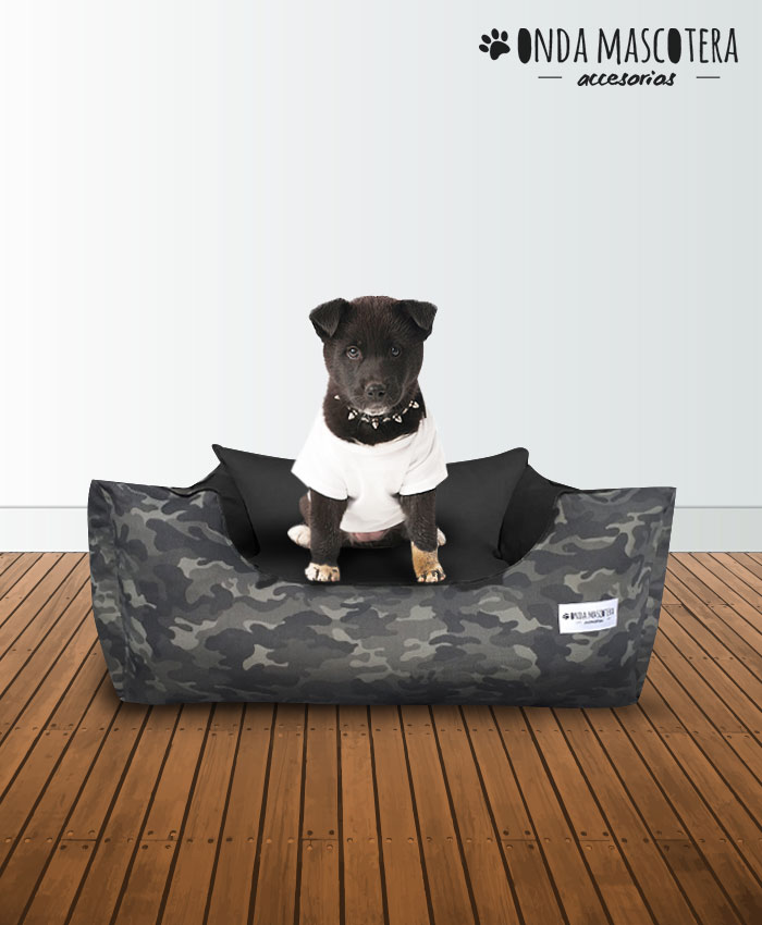 Cama sillon reversible y extensible camuflado con verde agua todas las medidas  Onda Mascotera 