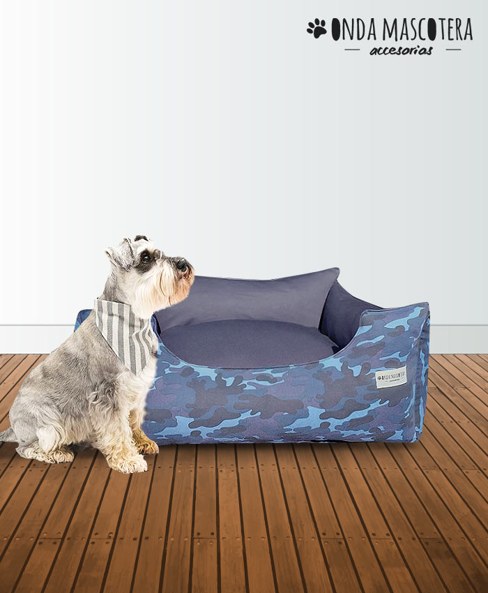  Cama para perros y gatos reversible camuflado militar mascotas