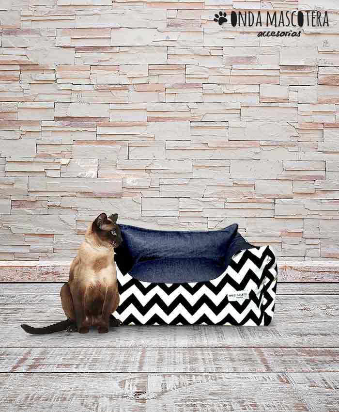 Cucha para gatos y mascotas estampado zig zag chevron varios colores a eleccion Onda Mascotera