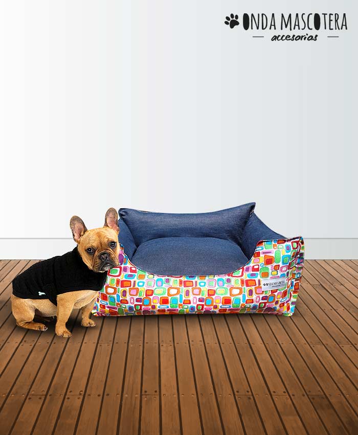 Cama sillon reversible y extensible party colorido navy Onda Mascotera 