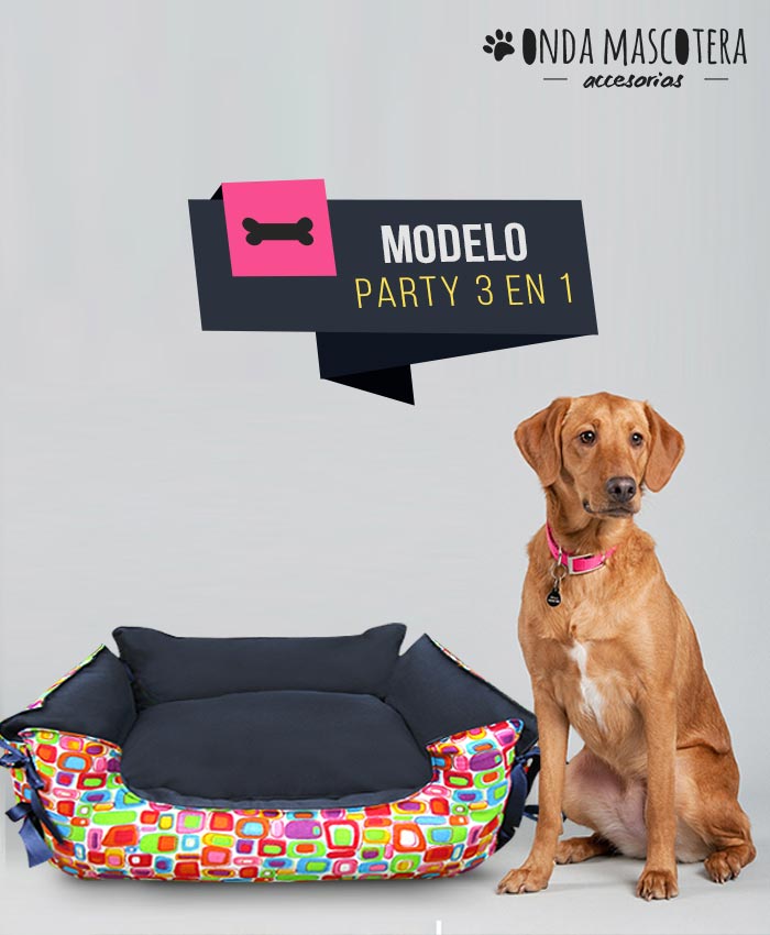 Cama sillon reversible y extensible party colorido navy Onda Mascotera 