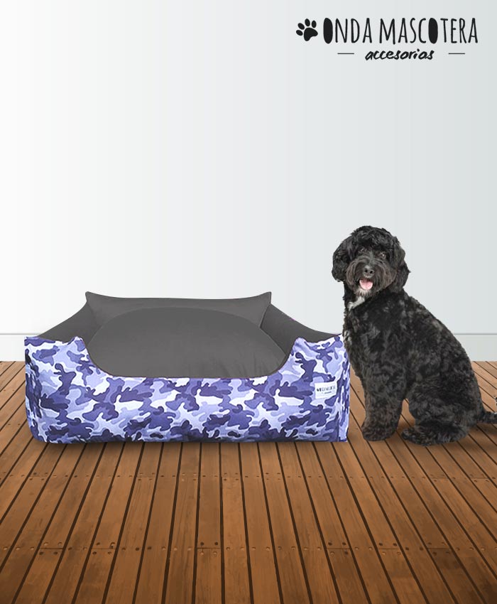  Cama para perros y gatos reversible camuflado militar mascotas