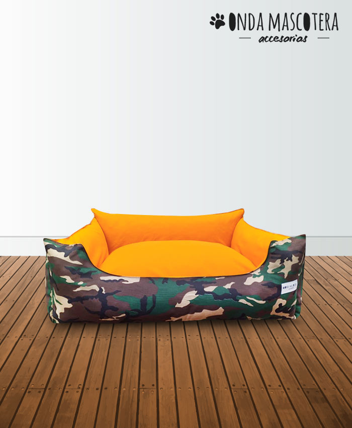  Cama para perros y gatos reversible camuflado militar mascotas