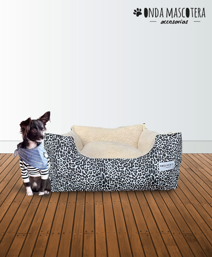 cucha sillon para perros y gatos mascotas animal print leopardo onda mascotera