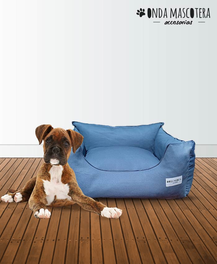 Cama sillon reversible camuflado azul Onda Mascotera schnauzer 