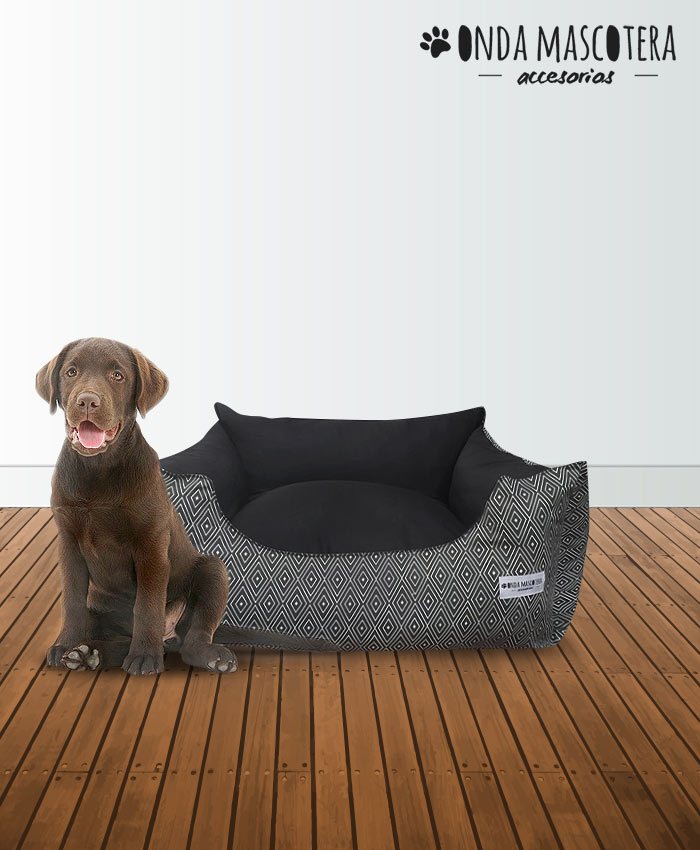 Cama sillon reversible con almohadon woof rombos perros con almohadon para perros y gatos Onda Mascotera 