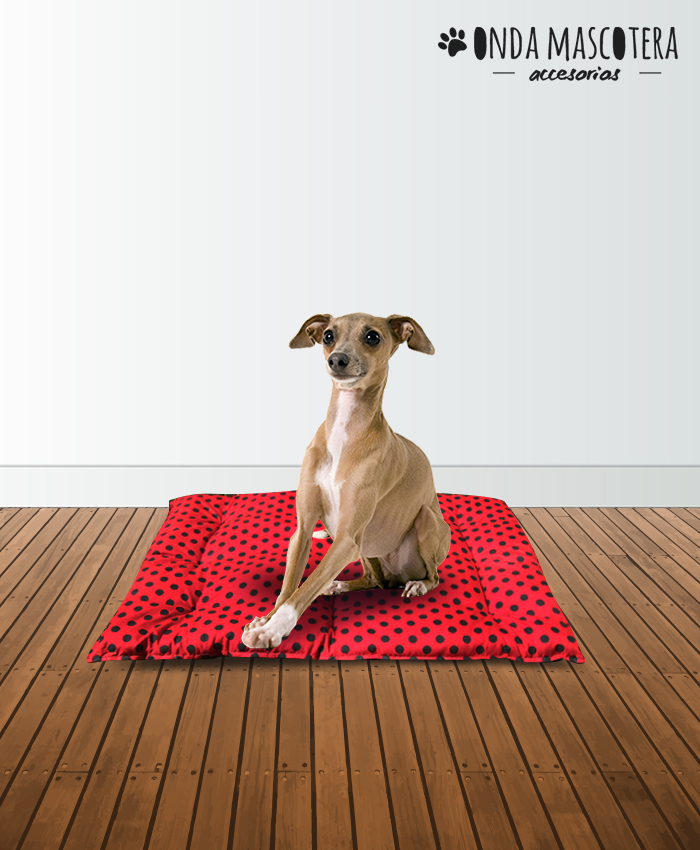 colchoneta rojo lunares colchoneta estampadomicrofibra enlona para perros y gatos