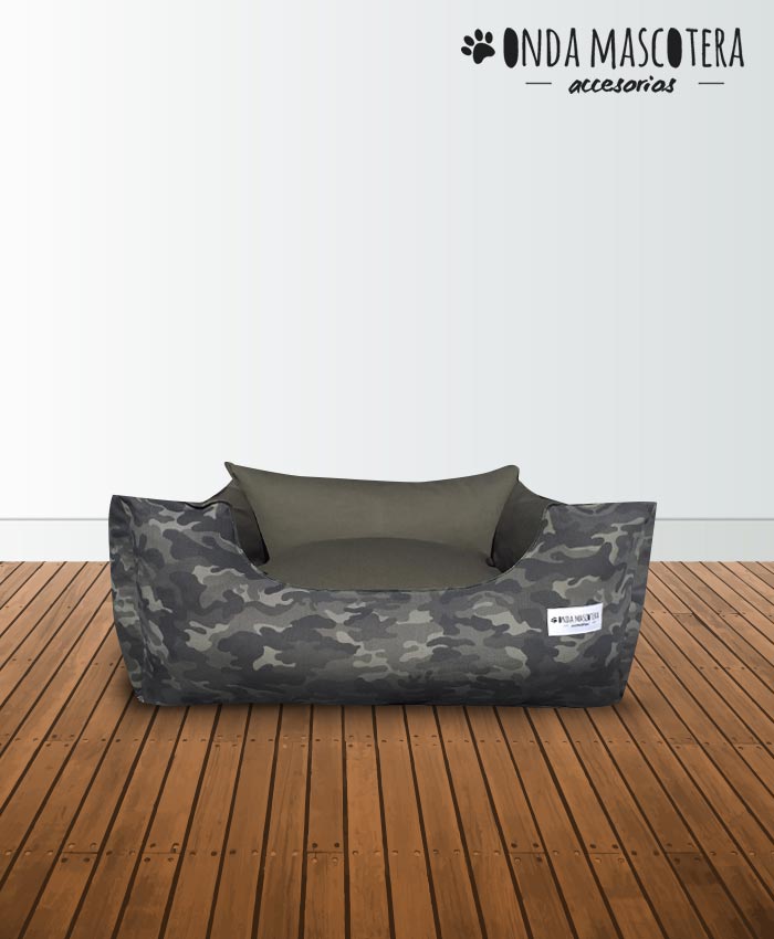  Cama sillon reversible y extensible camuflado militar mascotas